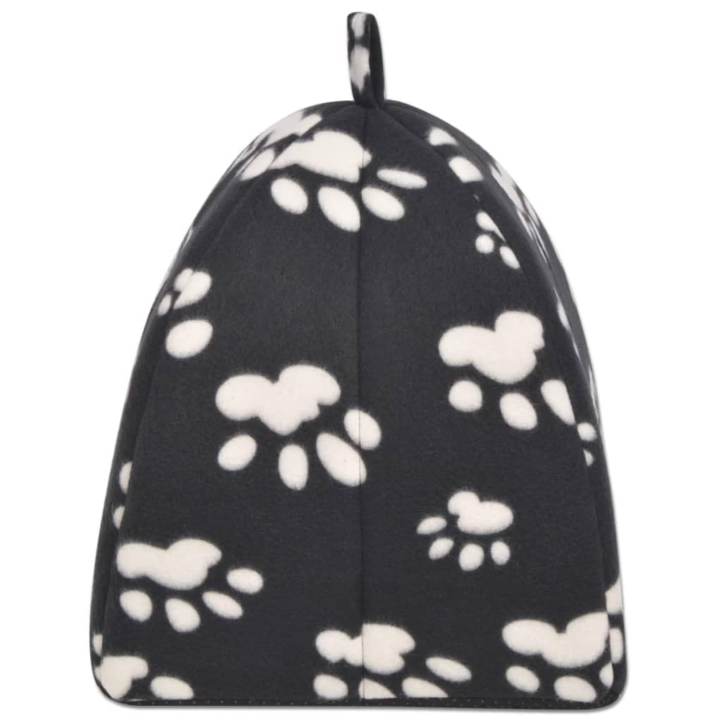 Lit pour Chats Taille L Noir avec Coussin Amovible Moelleux, Panier Dodo Confort intérieur pour Chaton, Niche cabane Igloo Lavable, Accessoire Repos Animal Compagnie