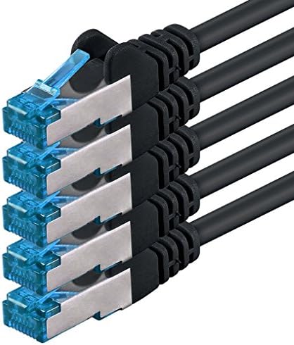 1aTTack.de 2m - CAT6a - network cable 10 - colors CAT 6 A patch cable 10000 Mbit s SFTP PIMF 500 MHz compatible with CAT5 CAT6 CAT7 CAT8 DSL Internet Switch Router