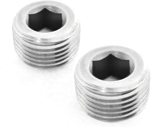 Miniatura 3 de SDTC Tech Paquete de 2 accesorios de enchufe de tubo de 12 pulgada NPT macho rosca 304 adaptador interno hexagonal avellanado