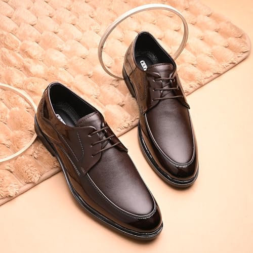 Image of Centrino Men's Formal Lace-Up Shoes | Soft & Comfortable Formal Shoe| Lace-up Oxford Shoes for Men | Solid Design | Ideal for Formal, Business Casual, and Parties | Stylish-Looking Footwear (9361)