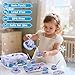 Tea Party Sets for Toddlers 3-5,PRE-WORLD Princess Tea Time Toy with Tray, Teapot, Tea Cups, Cream Pitcher, Sugar Bowl, Coasters, Plates，Kids Kitchen Pretend Play for Girls Boys Age 3 4 5 6