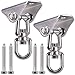 SELEWARE Set of 2 Permanent Antirust SUS304 Stainless Steel Heavy Duty 360Â° Swivel Swing Hanger, 2000 lb Capacity Playground Porch Swing Set with Screws for Chair Yoga Hammock Rope Tire Pod Bed Swing