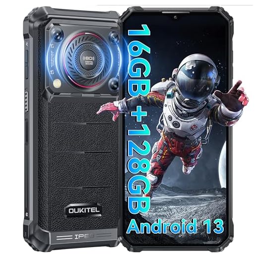 OUKITEL WP36 Rugged Smartphone Android 13-16GB+128GB Mobile Phones, 128dB Super Speaker, 10600mAh Battery, 6.52" FHD+ Display, IP68 Waterproof Phone, 13MP+5MP Camera, 4G Dual SIM, NFC/OTG/GPS