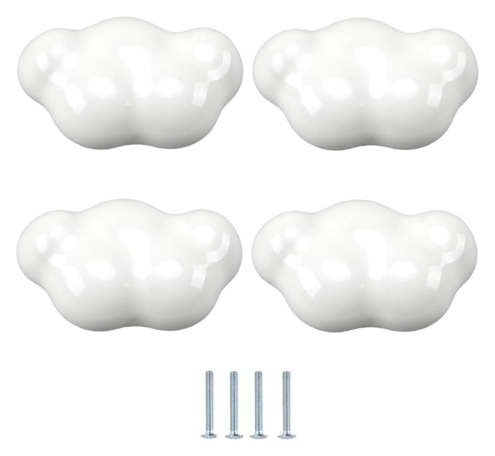 Enmrfvkz White Clouds Ceramic Cupboard Drawer Handle Knobs, Ceramic Cupboard Drawer Door Knobs Multicolor Multiple Sizes(White Clouds)