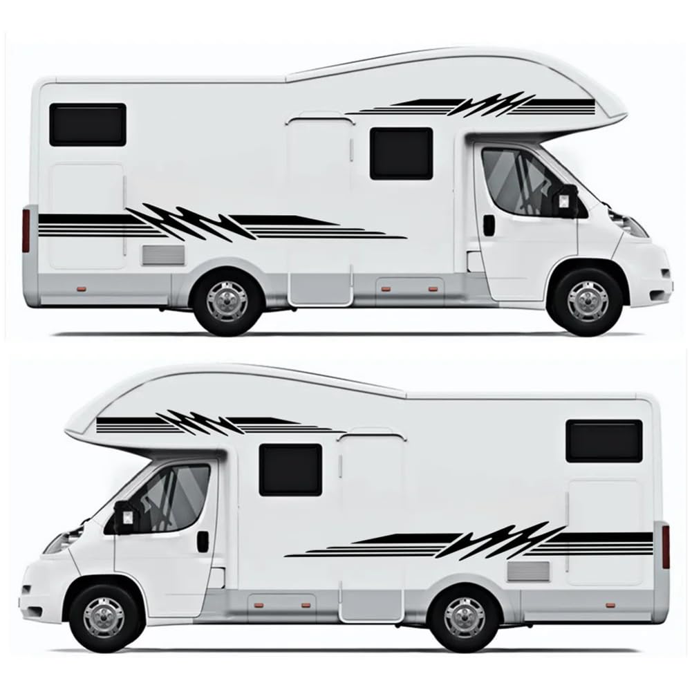 Adesivi per auto Grafica a strisce, per camper Van per cavalli Caravan RV Camper Van Body Decor Decalcomanie in vinile Accessori