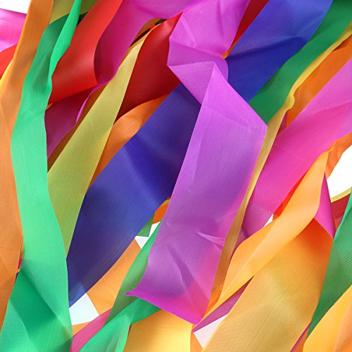 ORZIZRO Rainbow Dance Ribbons, 12PCS Rhythm Ribbon Streamers for Kids Children Adults - Bright & Multi-Colored - Thumbnail 6
