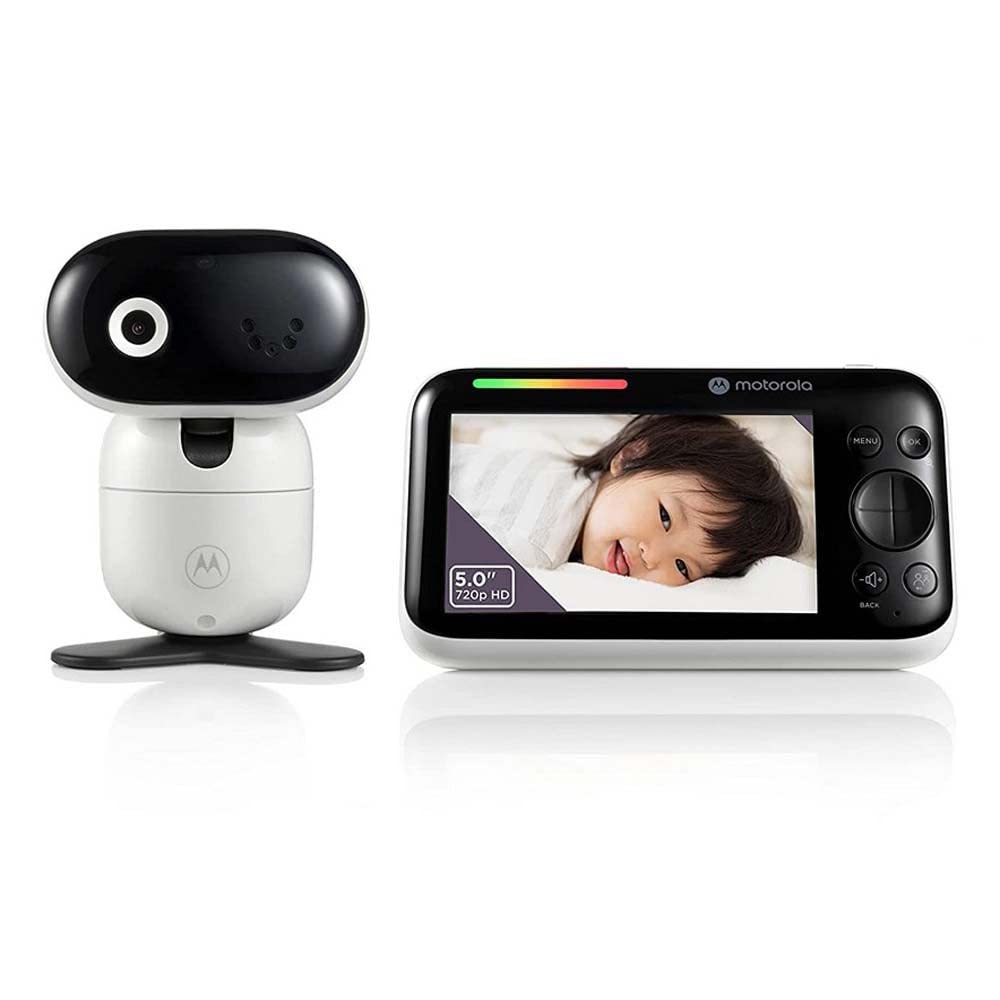 Motorola Nursery PIP1610 HD Wifi, Moniteur Vidéo Bébé - Unité Parentale 5" HD 720p - Appli Motorola Nursery 24hrs cloud inclu, Panoramique, Inclinaison et Zoom à Distance -Com. Bidirectionnelle