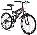 Licorne Bike VTT 26" Premium - Pour Garçons, Filles, Femmes et Hommes - Dérailleur Shimano 21 Vitesses - Suspension Complète - Robuste, Anthracite/Rose, 24 Pouces