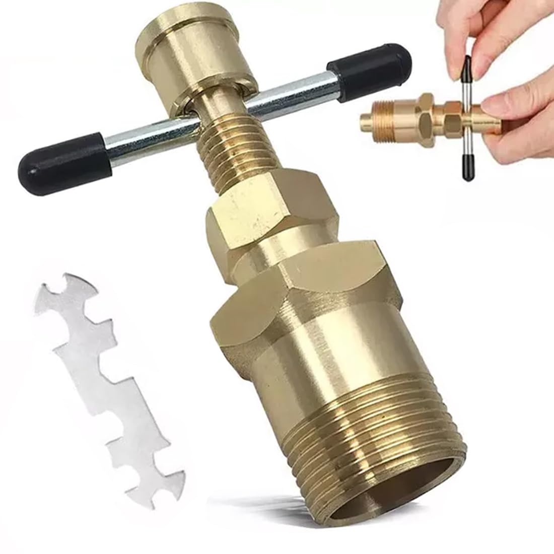 Fitspi 15Mm & 22Mm Olive Puller, Gas Pipe Plumbing Remover, Not Damage The Pipe Solid Brass Pipe Fitting, Compression Ring Puller Plumbing Tool For Copper Pipe