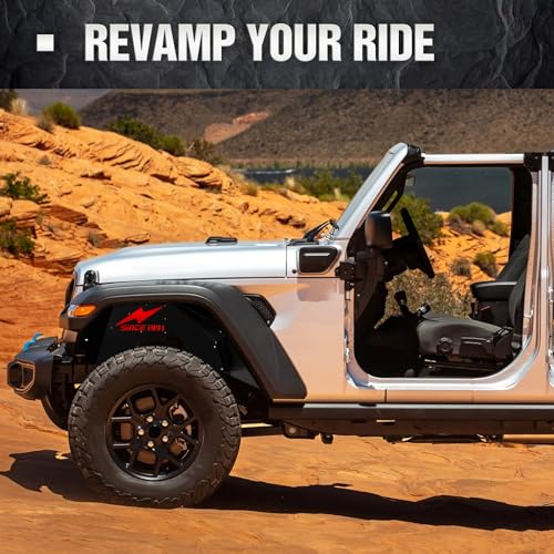 Image of YZONA for Wrangler JL Front Inner Fender Liner Compatible with 2018-2026 Jeep Wrangler JL JLU & Gladiator JT 2 /4 Doors, Bolt-on Wheel Well Liners Off-Road Engine Protection