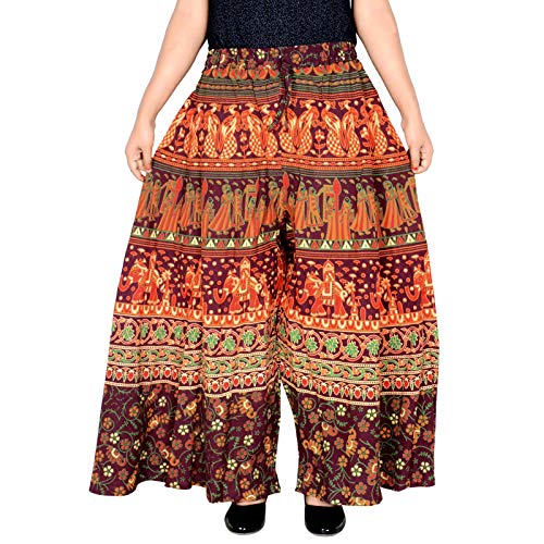 Image of Rajvila Women's Cotton Regular Fit Printed Palazzo for Women (P38NT 0007)