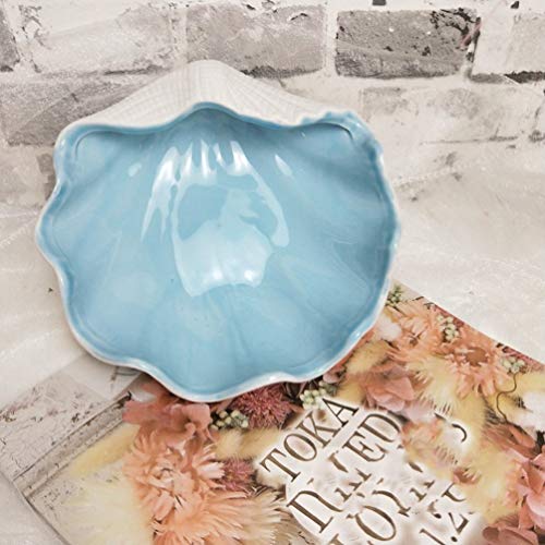 Homoyoyo Scallop Shells Shell Bowls Decorative Serving Bowl Scallop Shaped Jewelry Tray Candy Bowl Plate Dish Photography Props For Wedding Valentine S Day Party Blue Shell Bowl #TOP7