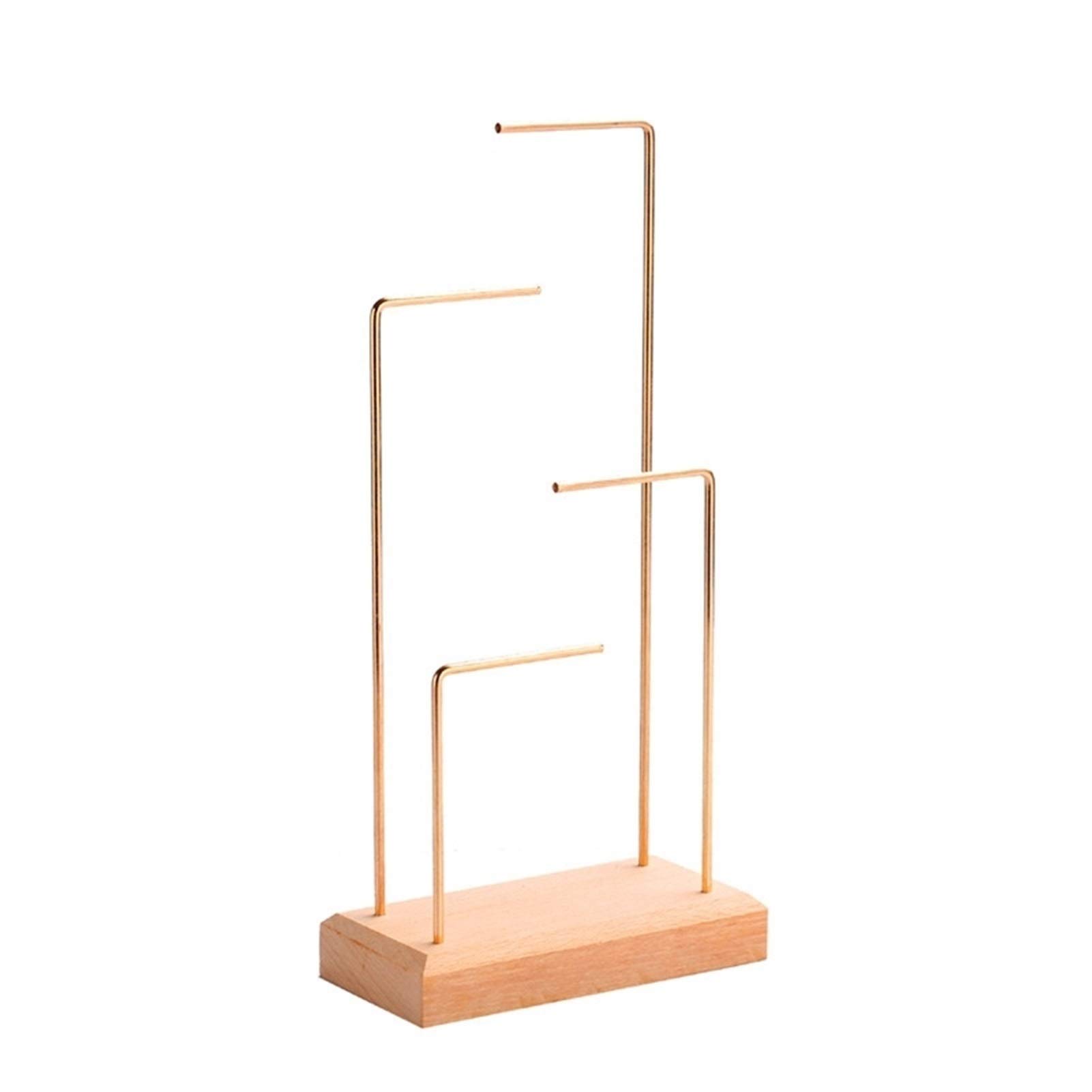 HDBCYUAZ Jewelry Stand Display Modern Metal 4 Tier Tabletop Organizer Tree Rack for Hanging Pendant Earring Bracelet Rings Accessories(Natural)