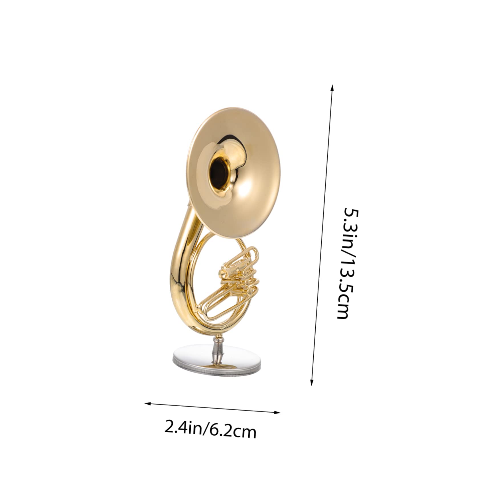 BCOATH Delicate Musical Instrument Statue Realistic Sousaphone Model Perfect Cabinet Instrument