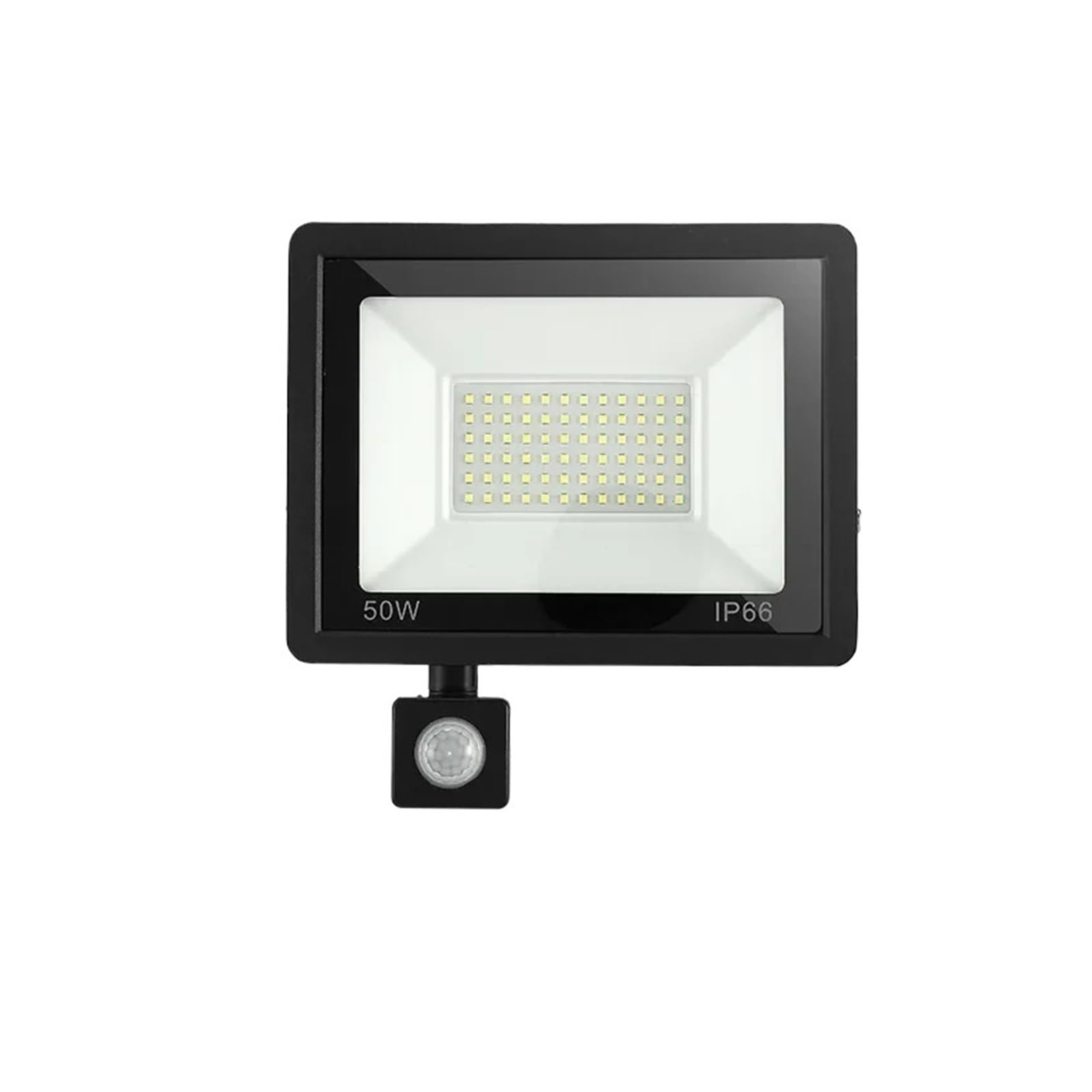 LLOOPK LED Flood Light, 10W-150W PIR Mot Sensor Led Floodlights Ip66 Waterproof Hanging Outdoor Wall Lamp Floodlight Light(White Light,50W)