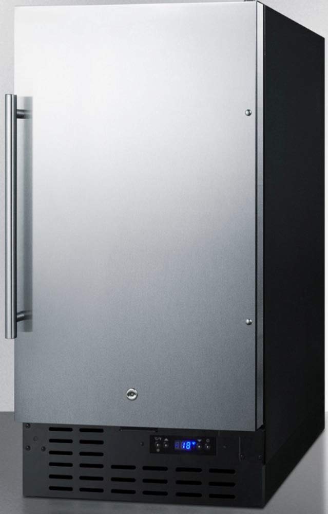Summit Appliance Ff1843bssada ADA Compliant 18" Wide Built-In Undercounter All-Refrigerator With Stainless Steel Door, Black Cabinet, Digital Thermostat, Automatic Defrost And Front Lock on Fridge.com - View 2