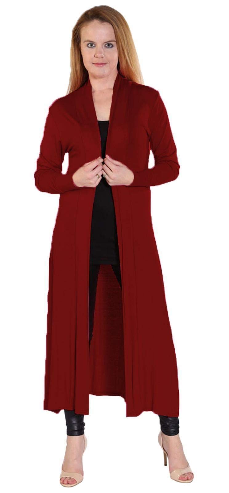 Crazy Girls Girls Wine Crazy Womens Long Sleeve Maxi Cardigan, Sm (Uk 8-10)