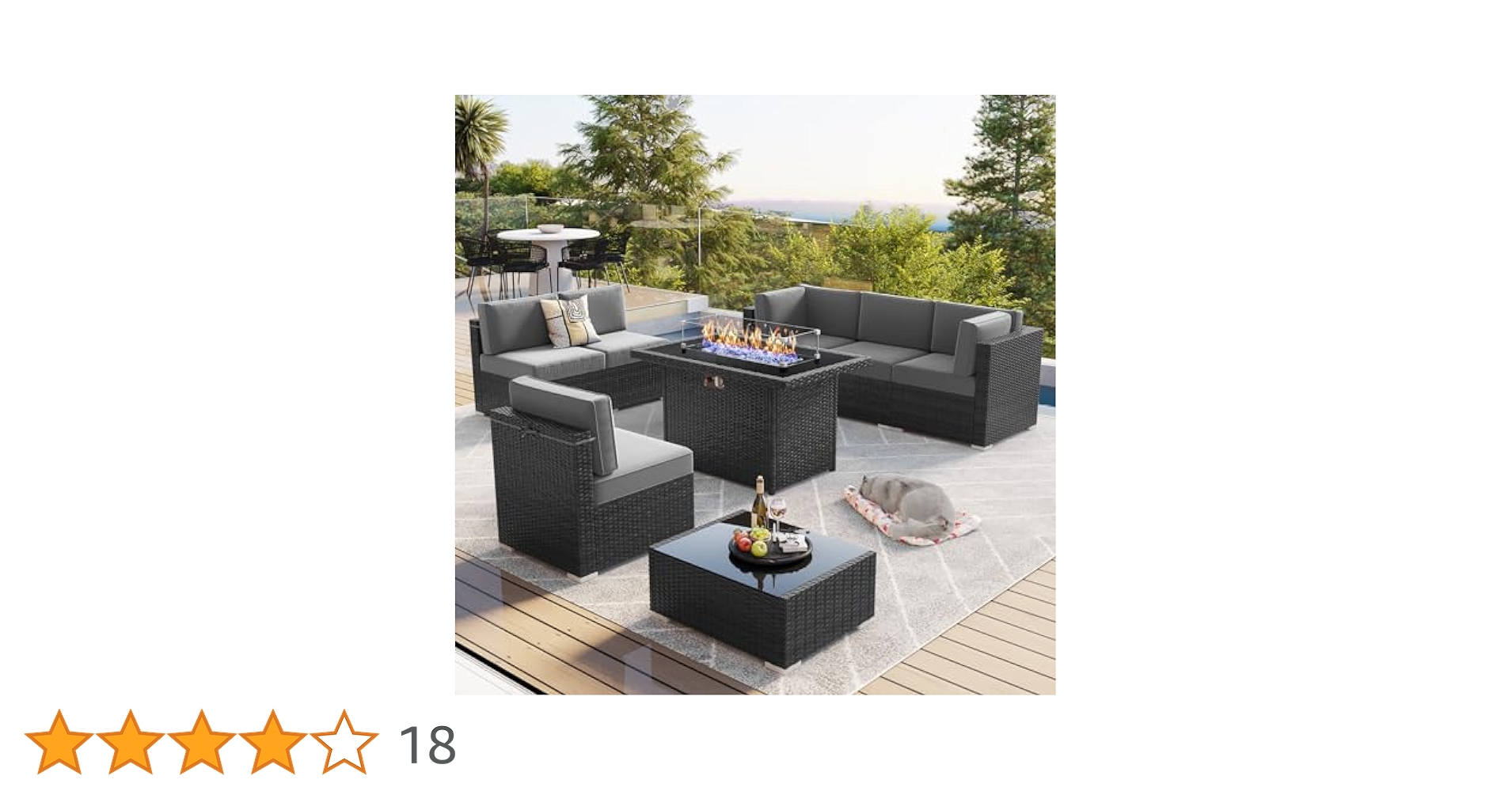 Amazon.co.jp: LayinSun パティオ家具8点セット 44インチ