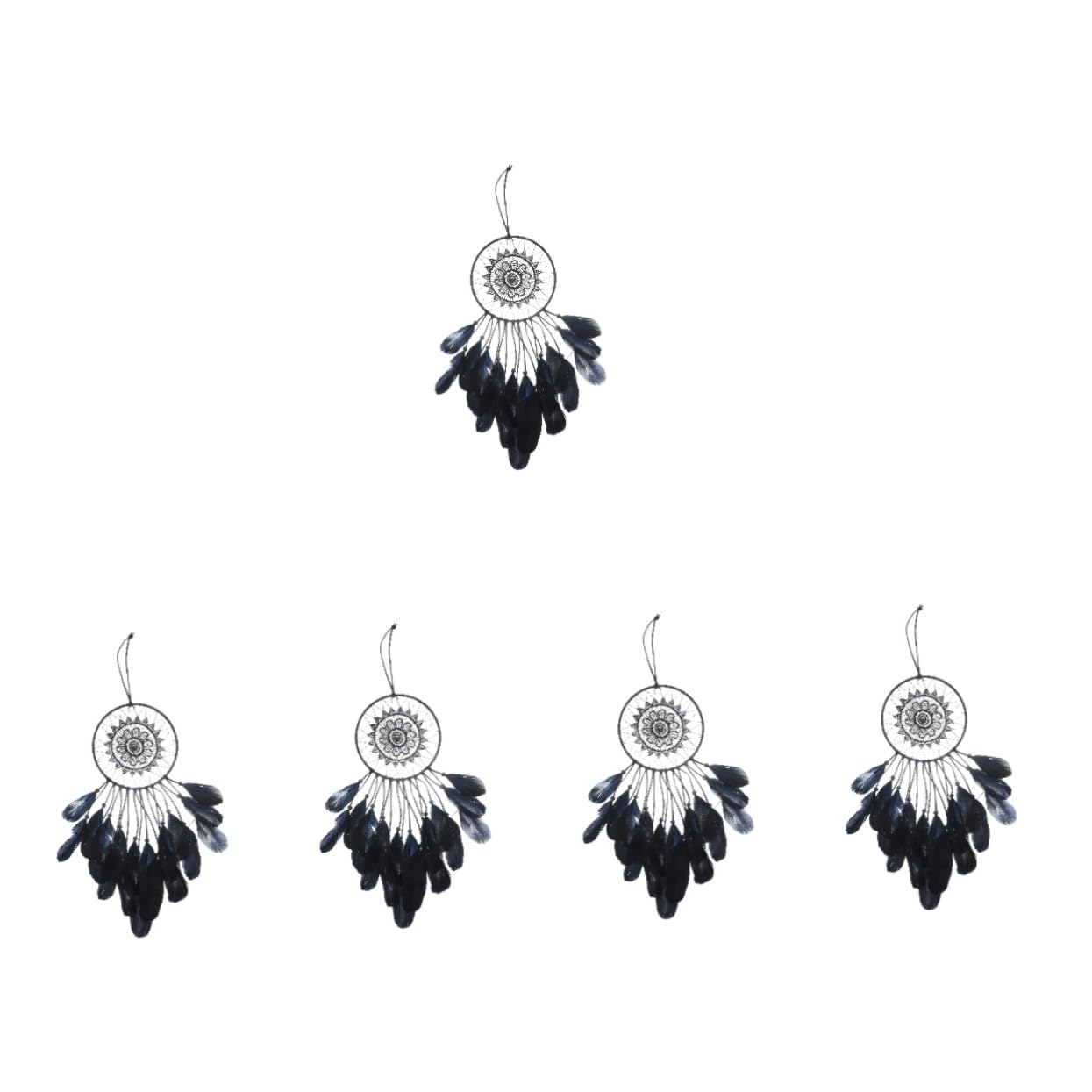 TOPBATHY 5piezas Atrapa Sueños De Pluma Adorno Colgante Hecho Mano Decoración Boho para Habitaciones Salones y Jardines Captura De Sueños para Niñas y Adultos