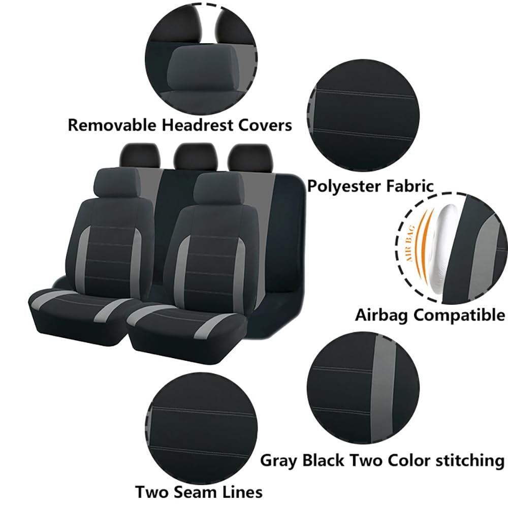 Voiture Ensembles Housses Siège, pour Peugeot 107 108 206 207 207CC 208 307 307CC 308 308CC 406 407 Confortable Résistant À l'usure siège Housse Protection Interieu Accessoire,D