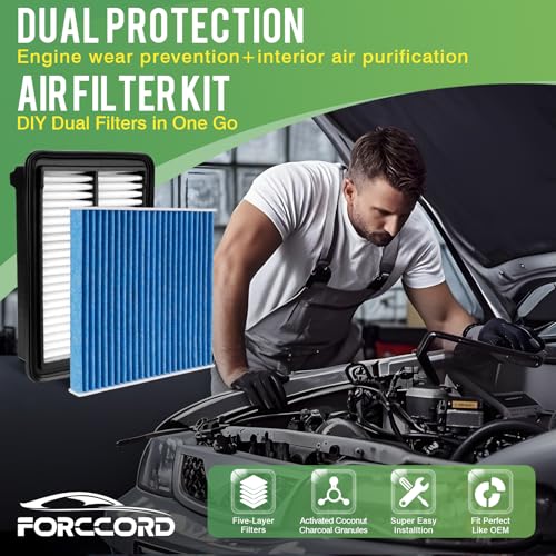 Image of Cabin & Engine Air Filter Kit for Honda CR-V CRV 2023-2026 (2.0L Hybrid) | for Honda Accord 2023-2026 (2.0L Hybrid), Replace #CF11182 172206MAJ01, Air Filter Combo Replacement Car Accessories
