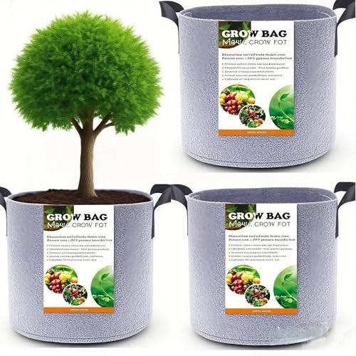 Kriopy Grow Bags,Gallon Pot,Gallon Grow Bag,Fabric Plant Vegetable Pots,15-35 Gallon Nursery Pots,Deep Plant Pot, Gallon Grow Bags with Handles,3pcs (30 Gallon)