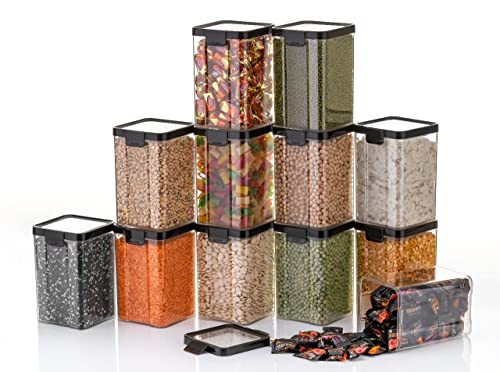 SARAZA Tarro transparente hermético irrompible, recipiente de cocina, recipientes de almacenamiento, juegos de recipientes, recipientes de plástico de 1100 ml (6)
