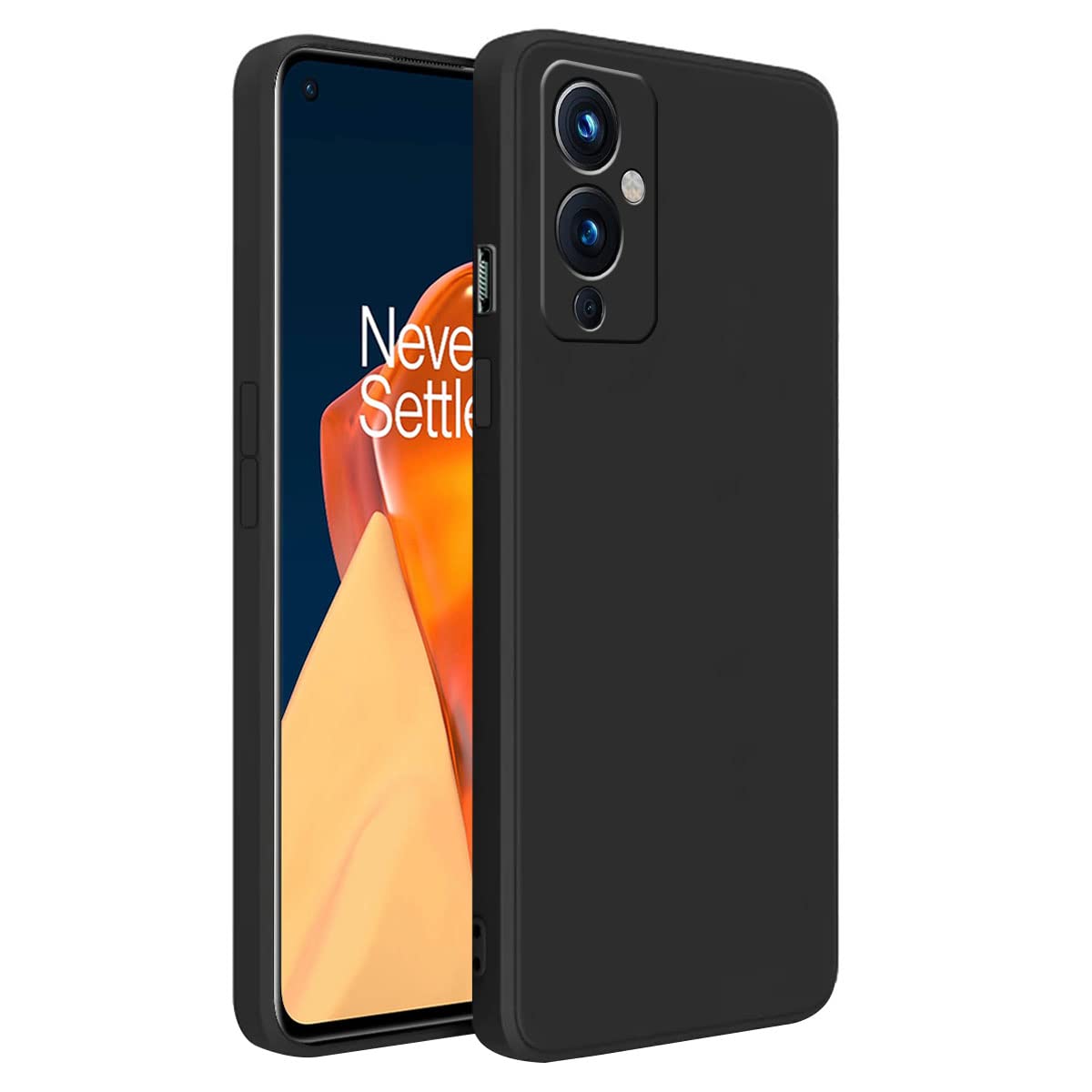 LIRAMARK Silicone Soft Back Cover Case for OnePlus 9 5G / 1+9 5G (Silicone Black)-image-46