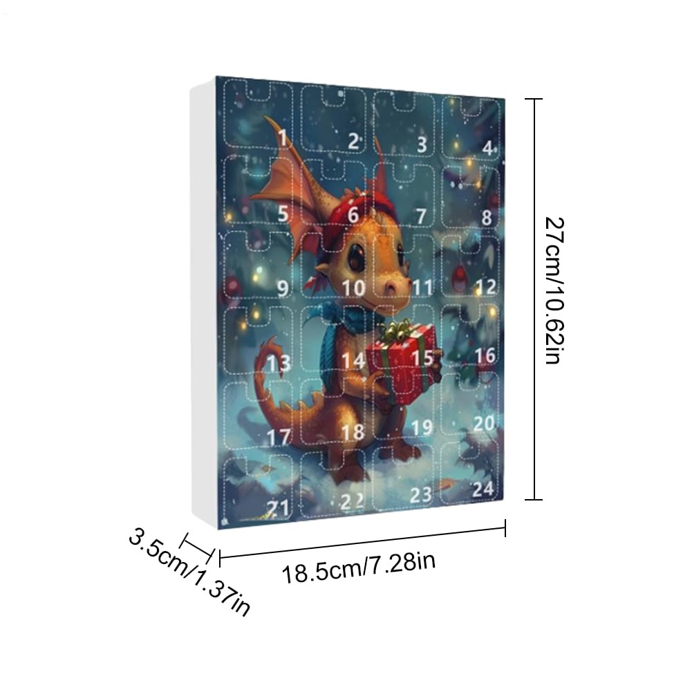 Calendriers de l'Avent 24 Jours Dragon Décorations Suspendables Pendentif Collectionnable pour Adolescents Décoration d'Intérieur Sapin de Noël