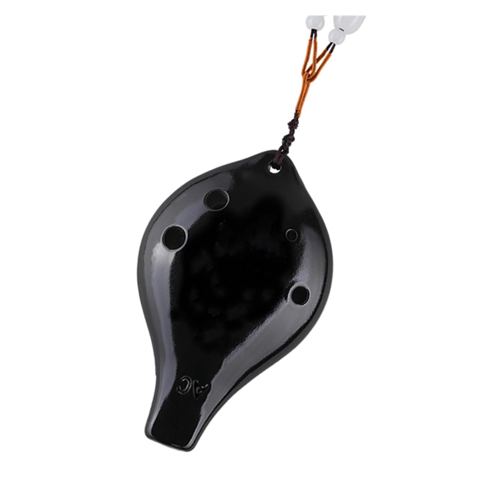 Ocarina 6 Löcher Mit Muster Professional AC High C Und Andere Tonhöhe Blasinstrumente Ocarina Alto(Glossy Bk AC)