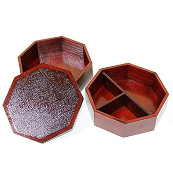 Amazon｜二段重箱 八角 根来塗り 2段 8角 木製 漆器 漆塗り