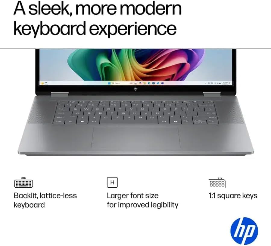 Image of HP OmniBook X Flip 16 inch 2K Touchscreen 2-in-1 Copilot+ Laptop, AMD Ryzen AI 5 340, 16GB RAM 2TB SSD, Wi-Fi 6E, Bluetooth 5.3, Backlit Keyboard, 256gb 9H Docking Station, Windows 11 Pro, Meteor Silver