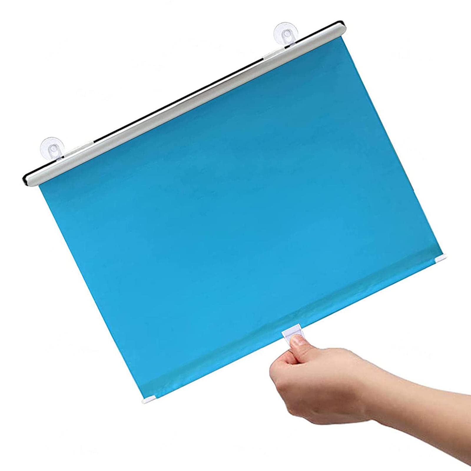 Suwooy Blue Suction Cup Roller Blinds,Sunscreen Sunshade Roll Up Shades For Windows,Retractable Blackout Roller Blinds,Thermal Insulated Curtains For Home Offices,Privacy Screens,-60×125Cm(23.6 * 49.2In)