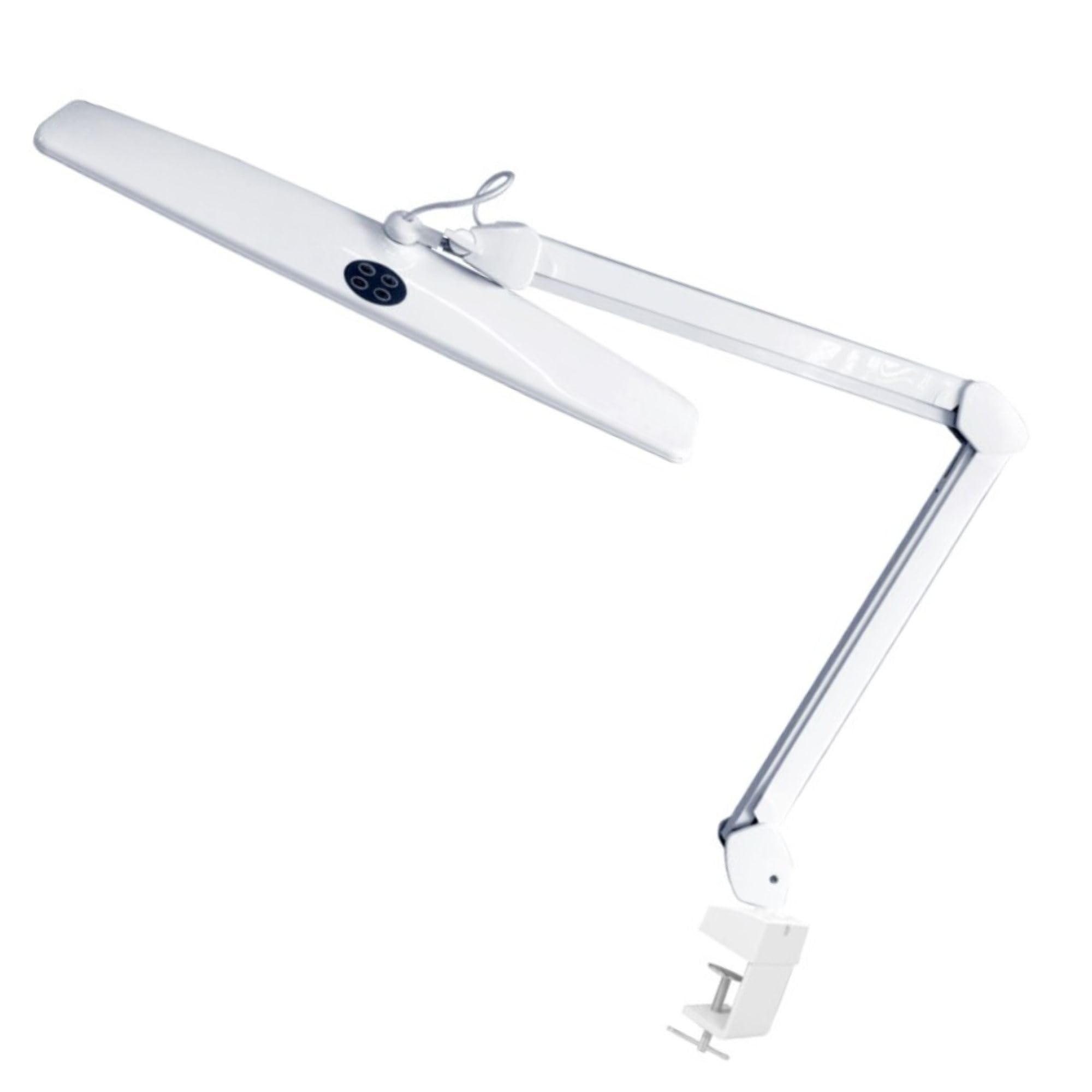 Velleman led schreibtischlampe mit klemme, schwenkarm, dimmbar, 84 leds, 58 cm breit, 21W, 6500K, 2000 lumen, hoher cri, energieeffizient, modernes design, weiß
