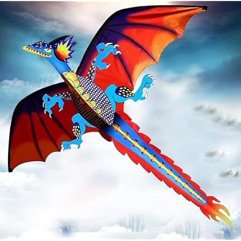 Énorme cerf-volant dragon pour enfants et adultes facile à voler Cover