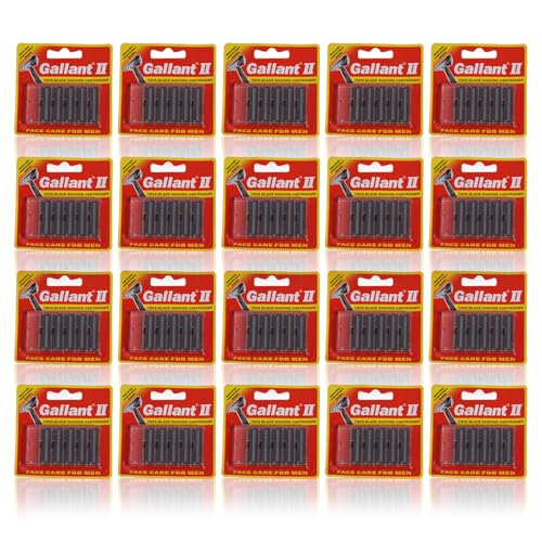 100 Gallant II Twin Blades Razor Cartridges for men pack of (20)(5 Cartridges Each)