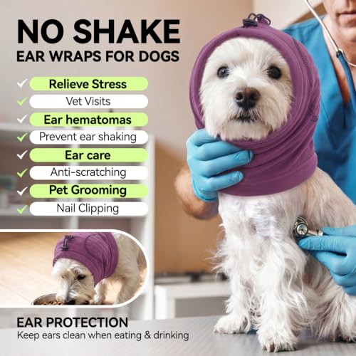 Image of No Shake Ear Wraps for Dogs, Dog Ear Cover with SoundProof Pads