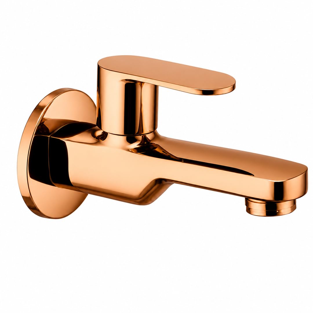 Maipo Dove Rose Gold Long Body Bib Cock Tap for Bathroom & Kitchen, Solid Brass Wall Mounted Faucet, Premium Rose Gold Finish, Foam Flow Water Saving Technology-image-24