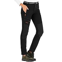 DAFENP Pantaloni Trekking Donna Invernali Impermeabile Pantaloni Sci Termici Softshell