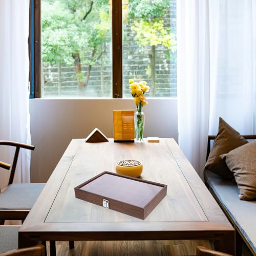 Boîte à thé en bois avec compartiments et son couvercle transparent - 4