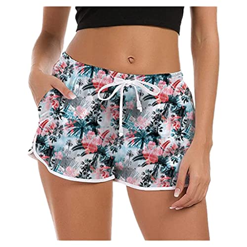 Pantalones cortos de natación para mujer, holgados, para mujer, pantalones cortos de natación de talla grande, pantalones cortos de playa para niños, pantalones cortos de gimnasio, A1-rosa., M
