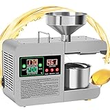 BOOZXCV Automatische elektrische Ölpresse Maschine304 Edelstahl Nuss Ölsaaten, kalt heiß gepresstes Samenöl, für gewerbliche Heimküche