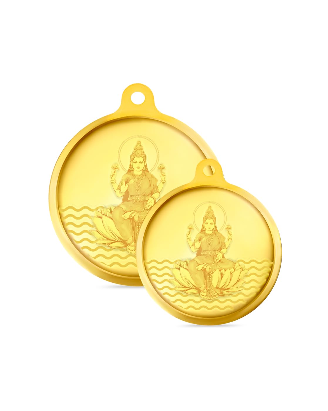 Jewels 24K 999 Purity Lakshmi Coin Pendant Combo 2g+1g
