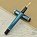 Xezo Incognito Fountain Pen, Fine Nib. Deep Blue Lacquer with Pure Platinum Plating. Handcrafted, Limited Edition, Serialized