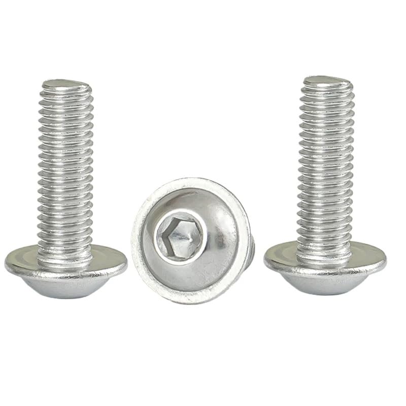 Tornillo de cabeza cilíndrica hexagonal m6 titanio gr2 con collar iso7380,2 (50,M6 x 1,0 x 20 mm)