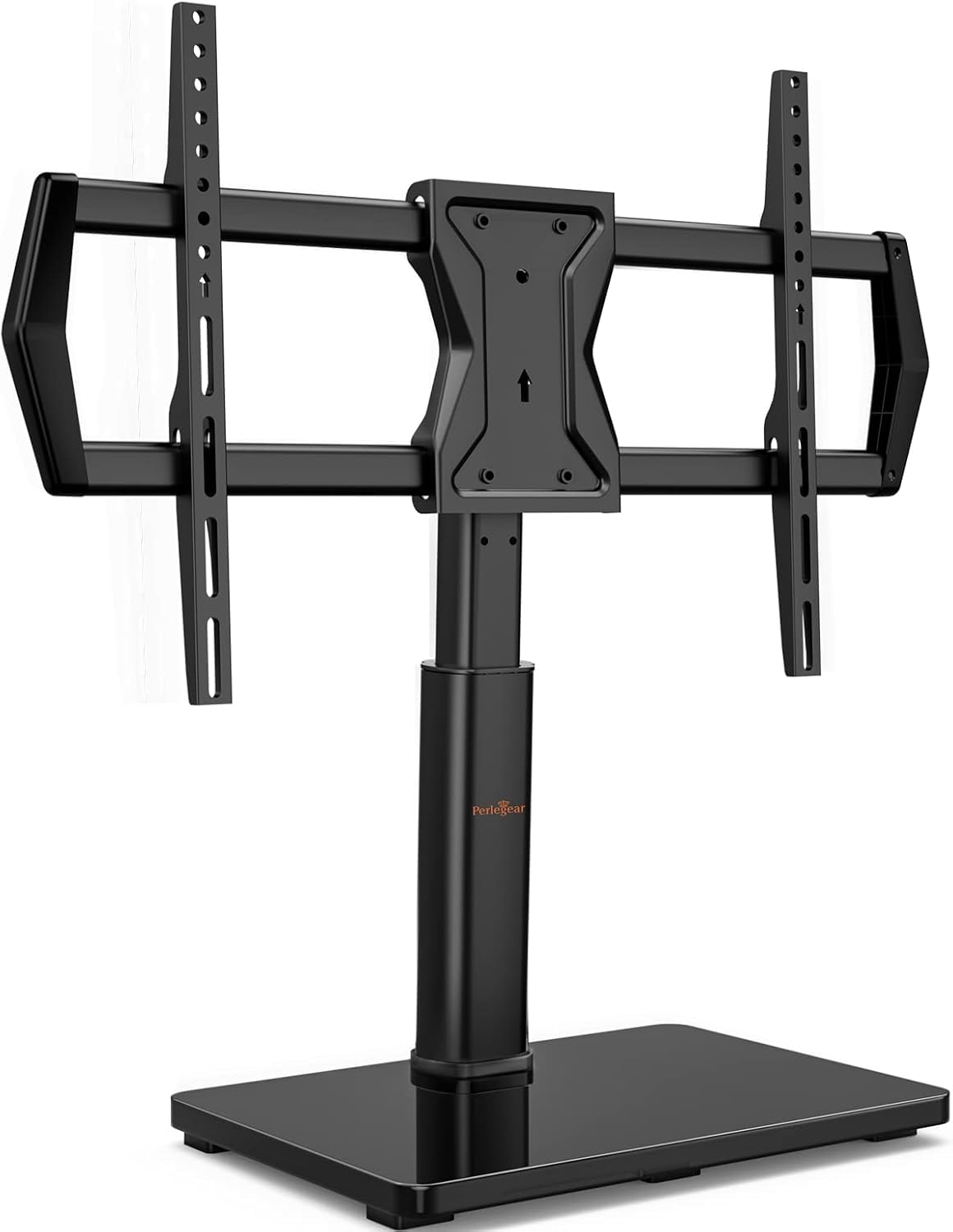 Perlegear Stojak pod telewizor wychylny do telewizorów 37-65/70", płaski i zakrzywiony do 45 kg, nóżki pod telewizor z regulacją wysokości i stabilny, uniwersalny stojak na telewizor z maks. vesa 600