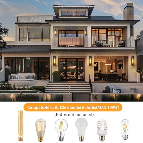 Criry Extra Large Outdoor Exterior Wall Lighting Fixtures 2Packs, 15.8'' Waterproof Oil Rubbed Bronze Front Porch Light, Brown Modern Outdoor Coach Wall Sconce For Patio Entryway Garage thumb #5