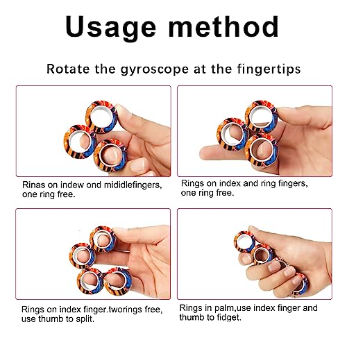 DEZP Magnetische Ringe Fidget Toys,Fidget Magnet Ringe Pack Tolles Geschenk Für Erwachsene Teenager Kinder