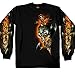 Hot Leathers Electric Skull Long Sleeve T-Shirt (Black, Medium)
