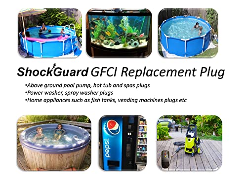 ShockGuard GFCI Replacement Plug Assembly 3-Prongs for Pressure Washer, Inflatable Pool Pump, Above Ground Plug-n-Play hot tub - Image 8